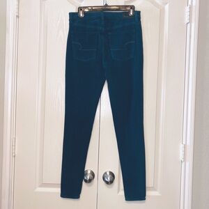 American Eagle Super Super Stretch X4 Super Hi Rise Jegging size 6 Dark Green